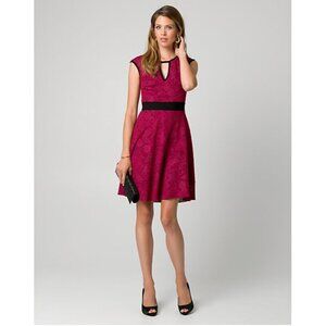 Le Chateau Laser Cut Knit Scoop Neck Berry Dress Size XXL